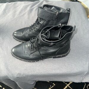 Vince Camuto Black Combat Boots